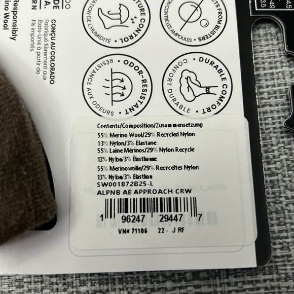 ❗️FINAL❗️ 🆕 SMARTWOOL Athlete Edition APPROACH Crew Socks *UNISEX* - Picture 5 of 5